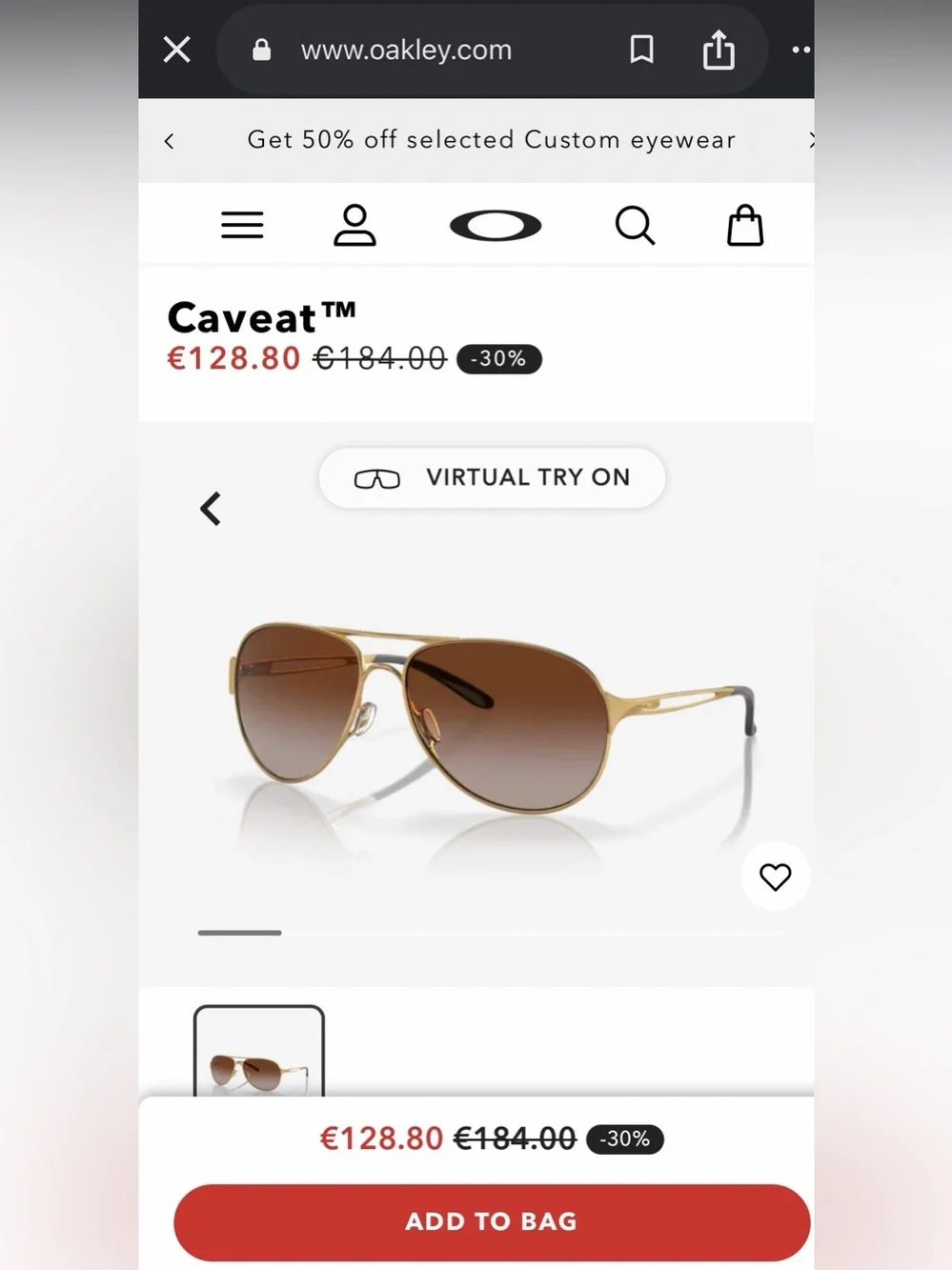 Oakley Brown Gradient Lens Gold Frame Aviator Sunglasses